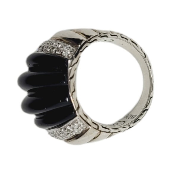 John Hardy Bedeg Black Onyx Wide Dome Ring - Picture 3 of 7